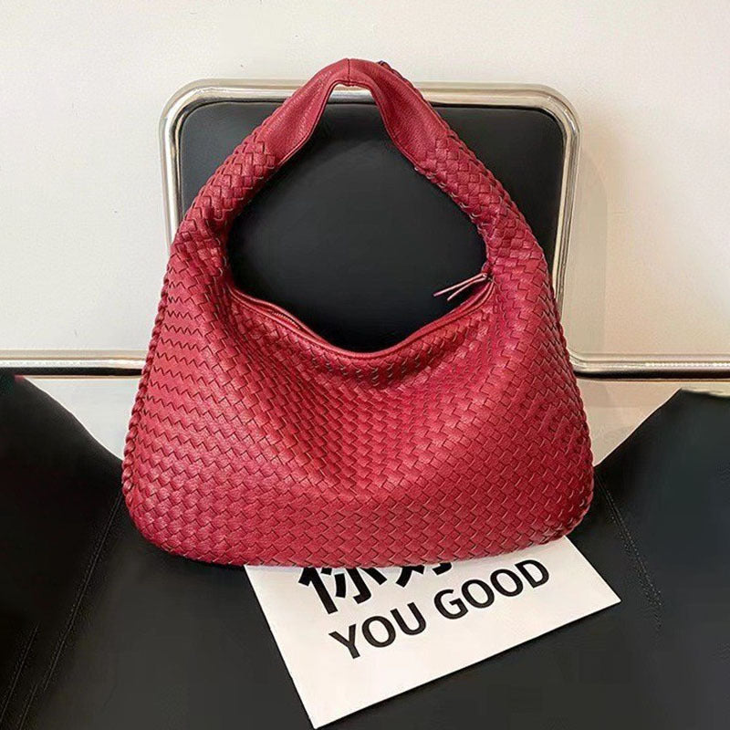 Handcrafted Woven Crescent Shoulder Bag