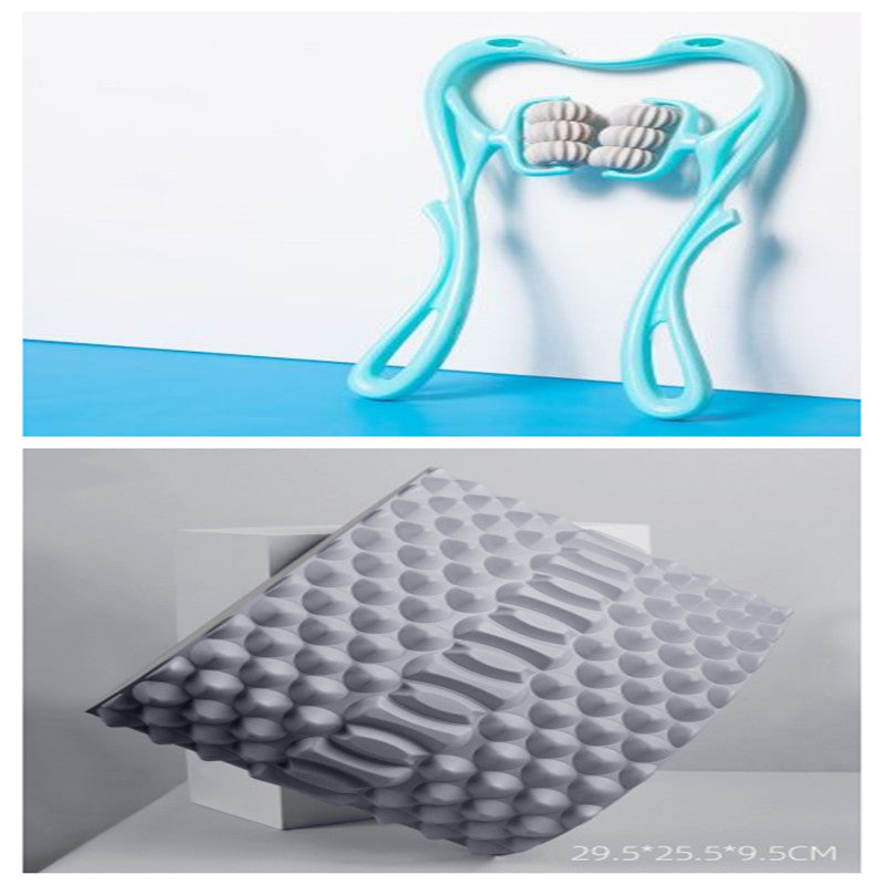 Six-Wheel Manual Neck Massager - Handheld Roller for Muscle Relief