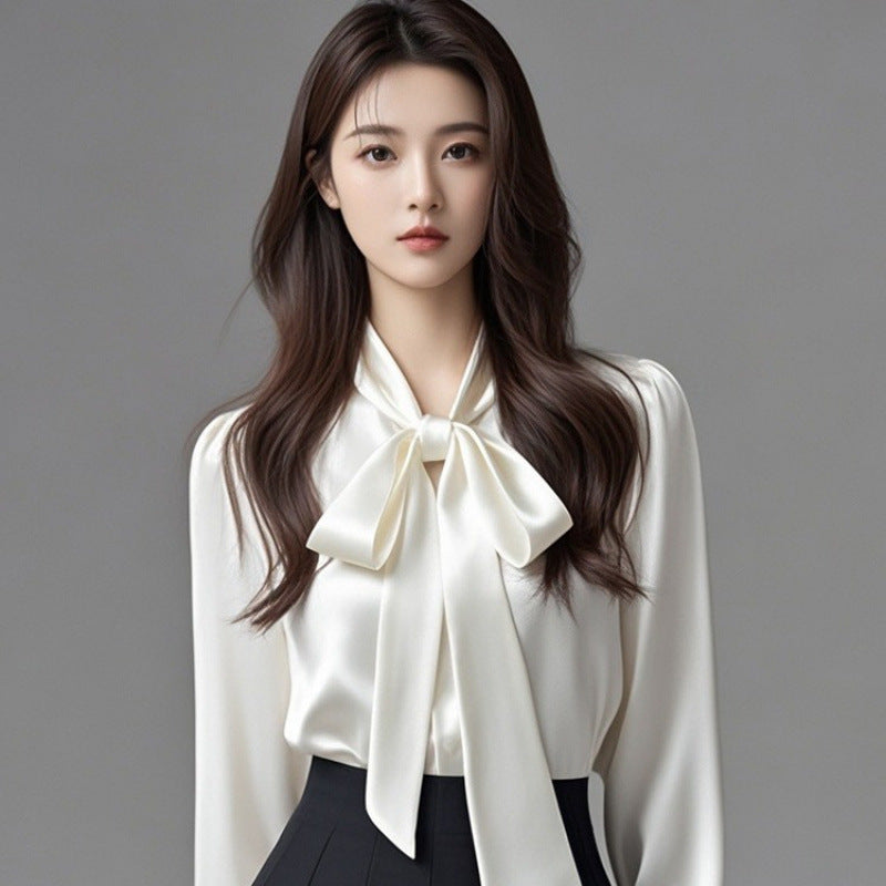Women's Satin Bow Blouse | 7 Colors