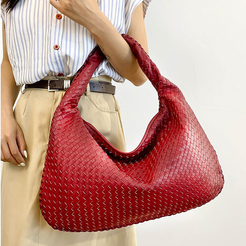 Handcrafted Woven Crescent Shoulder Bag