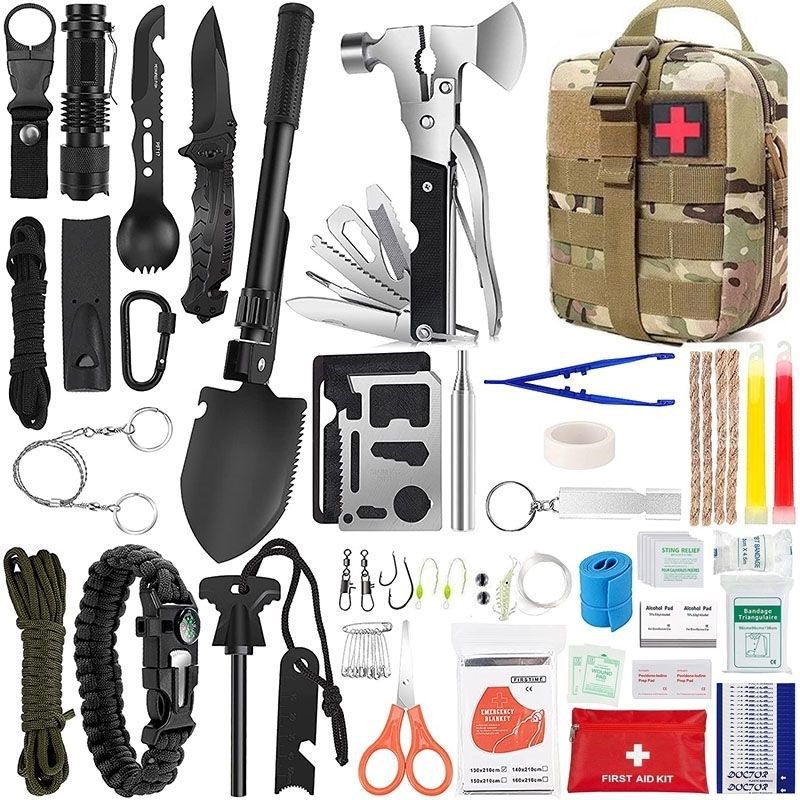 Outdoor Survival Tactical Bag with First Aid Kit – Multi-Carry Emergency Gear Set