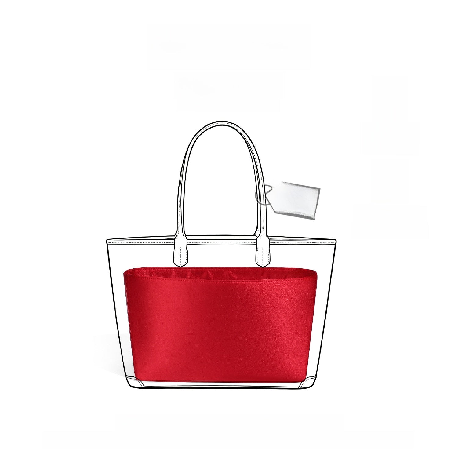 Silk Satin Handbag Organizer Insert