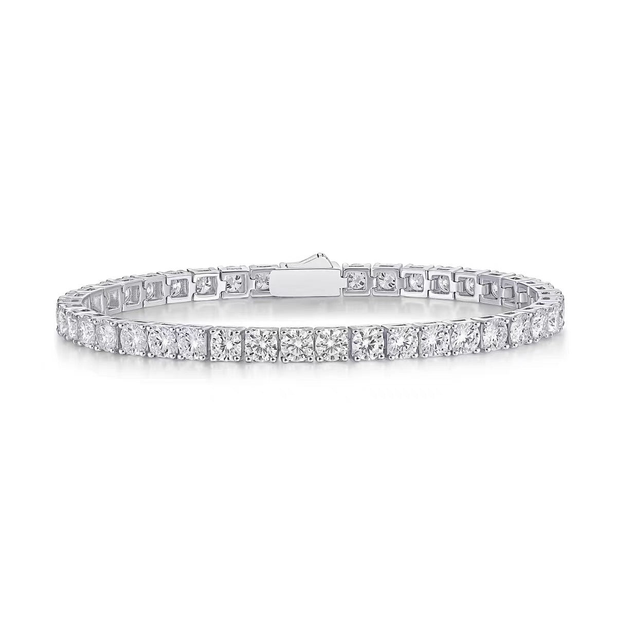 Moissanite Sterling Silver Luxury Bracelet