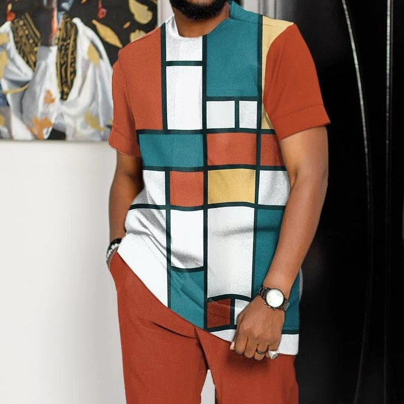 Men's 3D Print Sportswear Set | Top & Long Pants