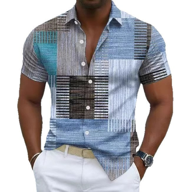 Men's Vintage Color Block Stretch Shirt | 5 Colors