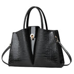 Women's Crocodile Pattern PU Tote with Lock Detail | Fredlox Direct