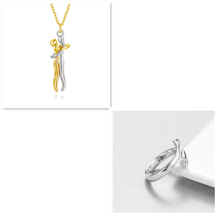 Love Hug Necklace - Couple Jewelry Gift for Valentine's Day