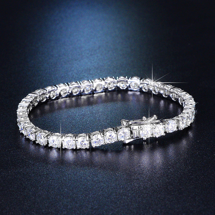Four Claw Moissanite Diamond Bracelet | White Gold