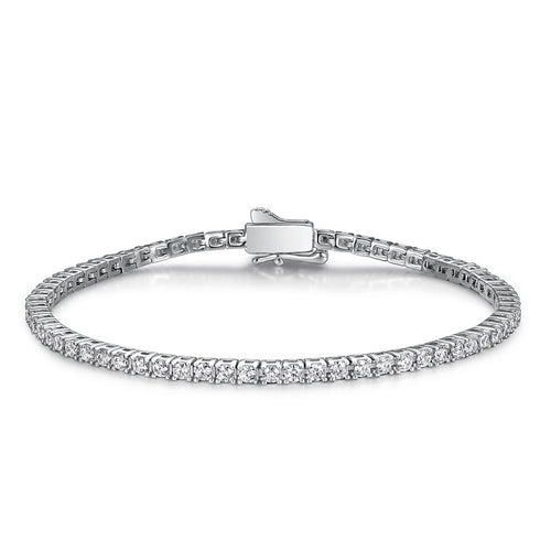 Geometric Moissanite Tennis Bracelet – Brass & White Copper | Fredlox Direct