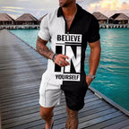 Men's Summer Polo & Shorts Set – Breathable Mesh