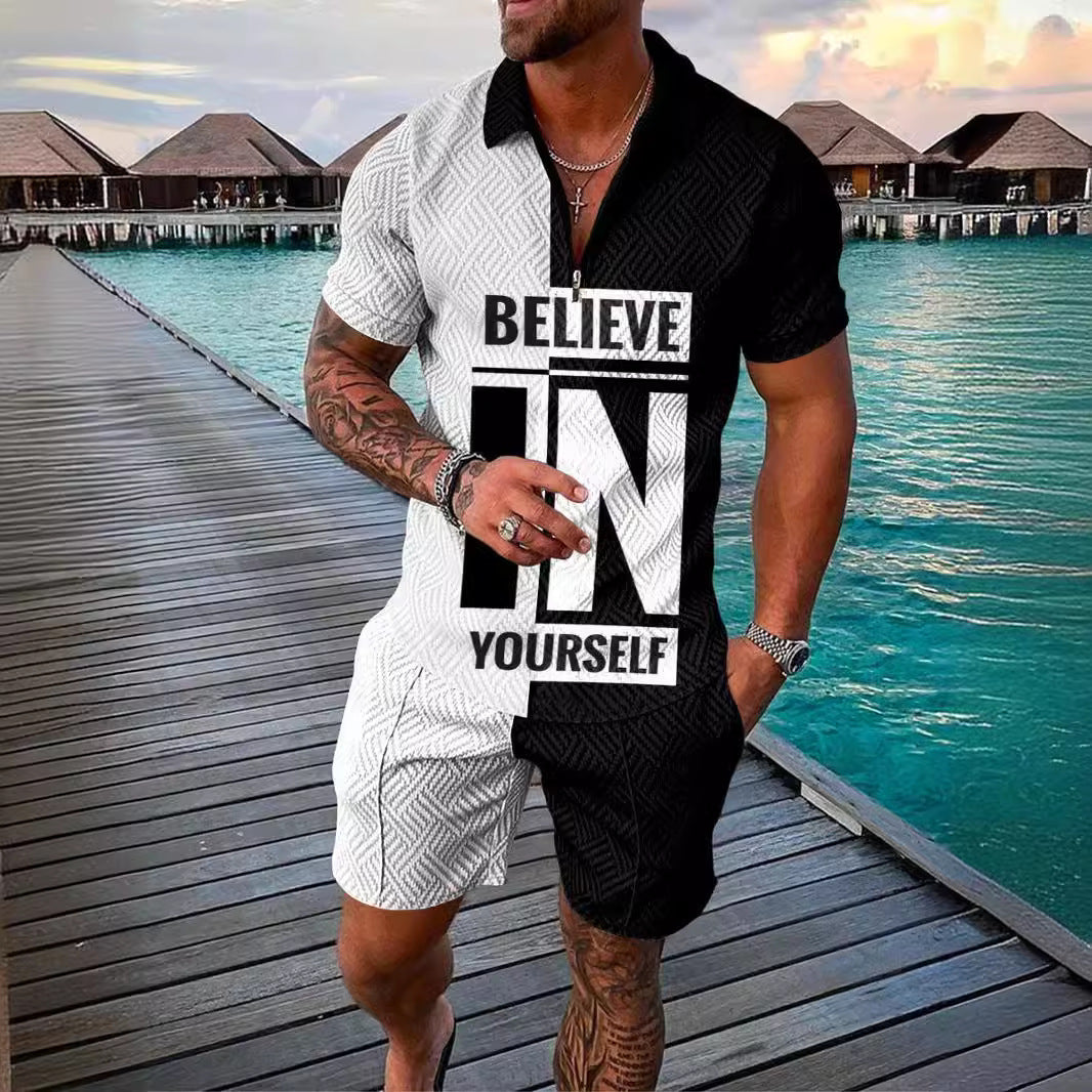 Men's Summer Polo & Shorts Set | Breathable Mesh