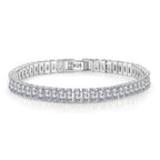 Women's Geometric Zircon Bracelet – Korean Light Luxury | Fredlox Direct White Diamond Copper Plated White Gold