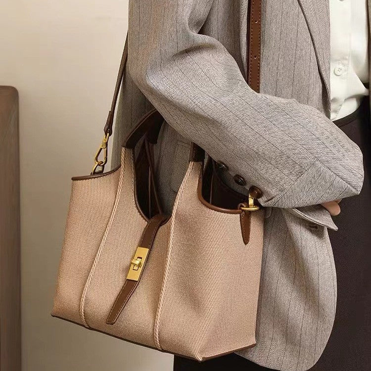 Women's Retro Bucket Tote Bag – Large Crossbody