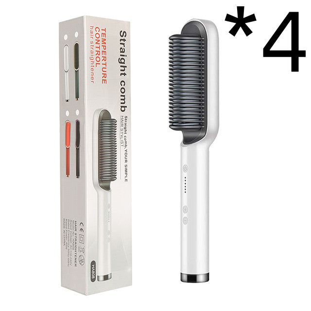 2-in-1 Hair Straightener & Curling Brush - Negative Ion Hot Comb