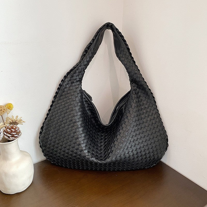 Handcrafted Woven Crescent Shoulder Bag
