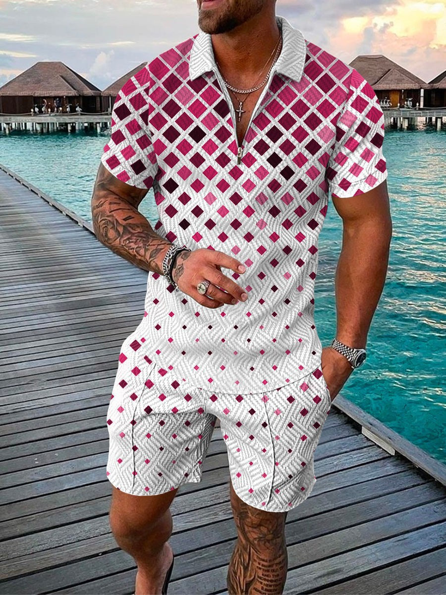 Men's Summer Polo & Shorts Set | Breathable Mesh