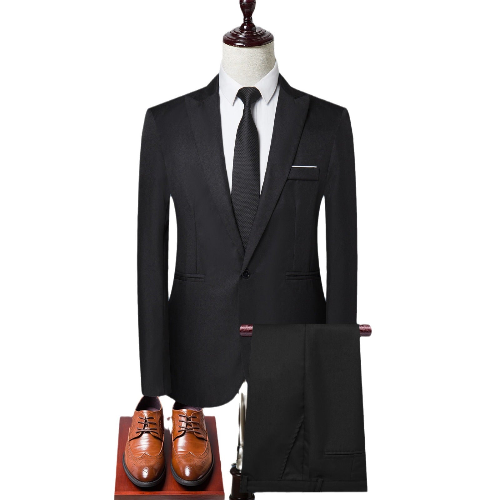 Men's Korean-Style Business Casual Suit – One-Button, 8 Colors