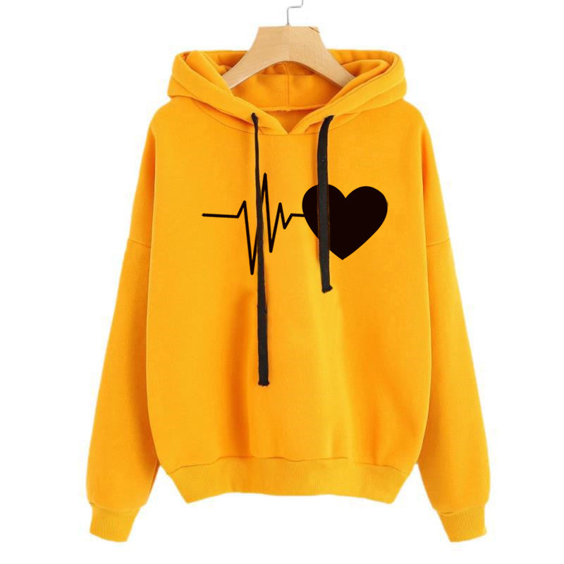 Heart Print Streetwear Hoodie