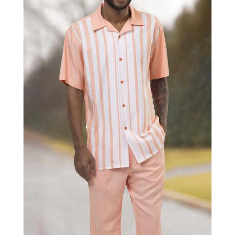 Men's 3D Print Beach-Style Polo Set | Spring & Summer