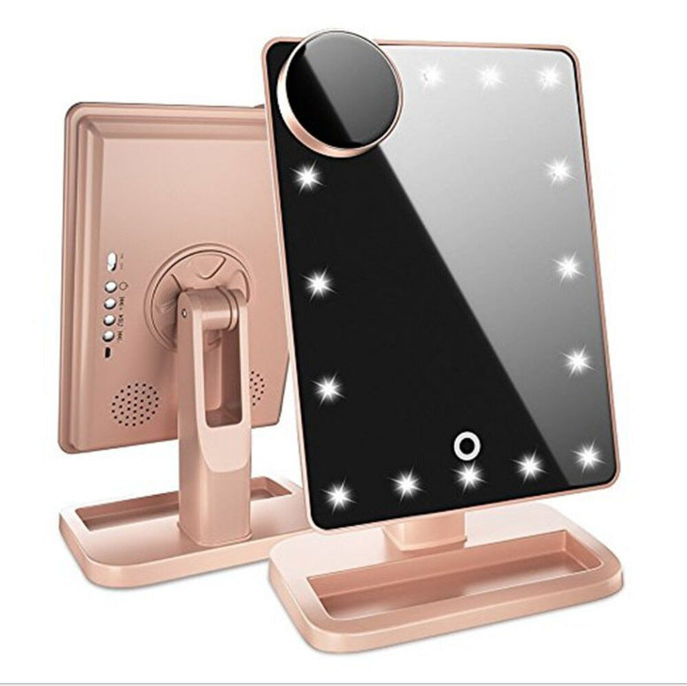 LED Makeup Mirror with Bluetooth Speaker - Touch Screen 10X Magnifying Mirror
