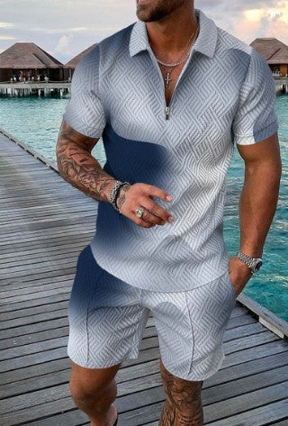 Men's Summer Polo & Shorts Set | Breathable Mesh