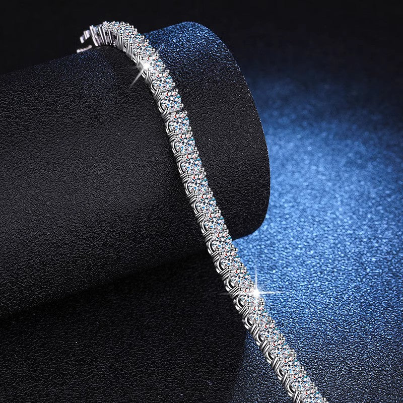 Moissanite Sterling Silver Luxury Bracelet