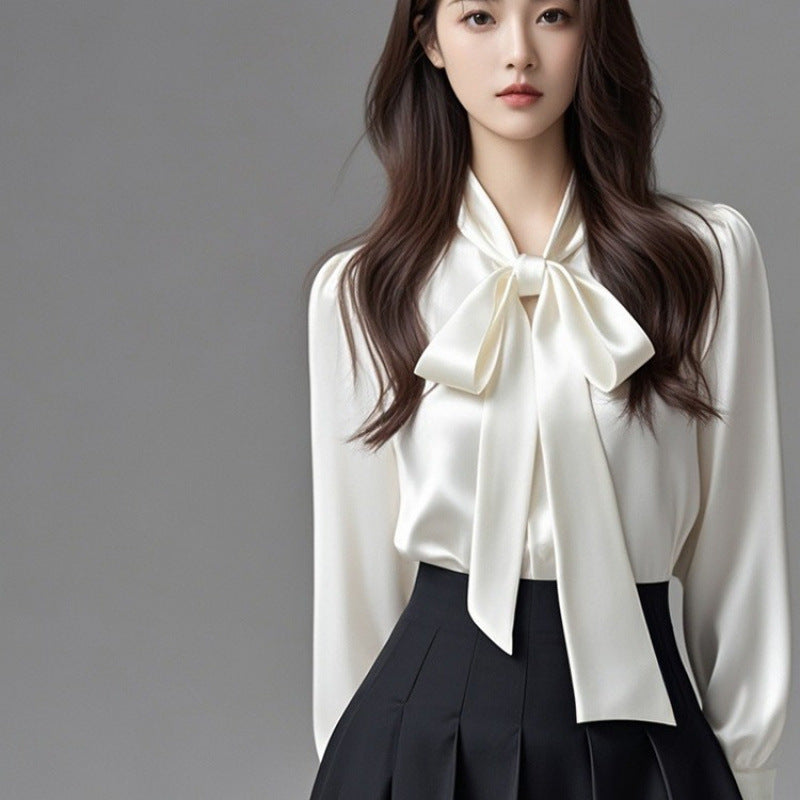 Women's Satin Bow Blouse | 7 Colors