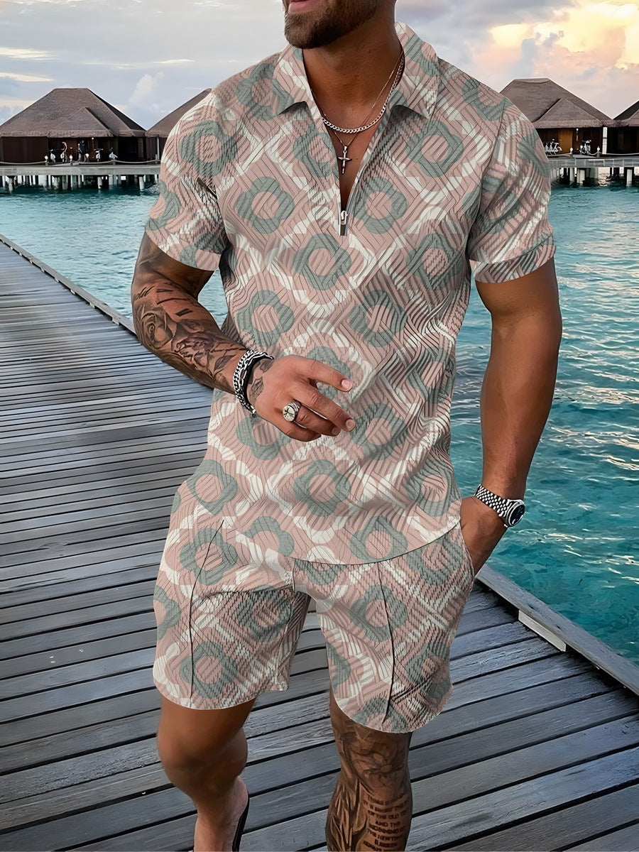 Men's Short Sleeve T-Shirt and Shorts Set CHJ-CS-GZ18 XL