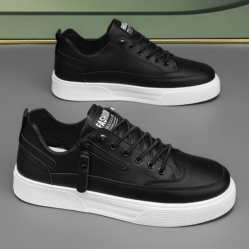 Men's Casual Sports Sneakers | Side Zipper & Thick Sole