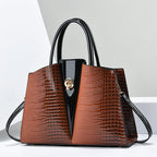 Women's Crocodile Pattern PU Tote with Lock Detail | Fredlox Direct