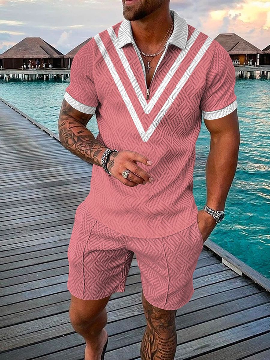 Men's Summer Polo & Shorts Set | Breathable Mesh