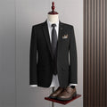 Men's Slim Fit Three-Piece Suit – Wrinkle-Resistant Poly Blend