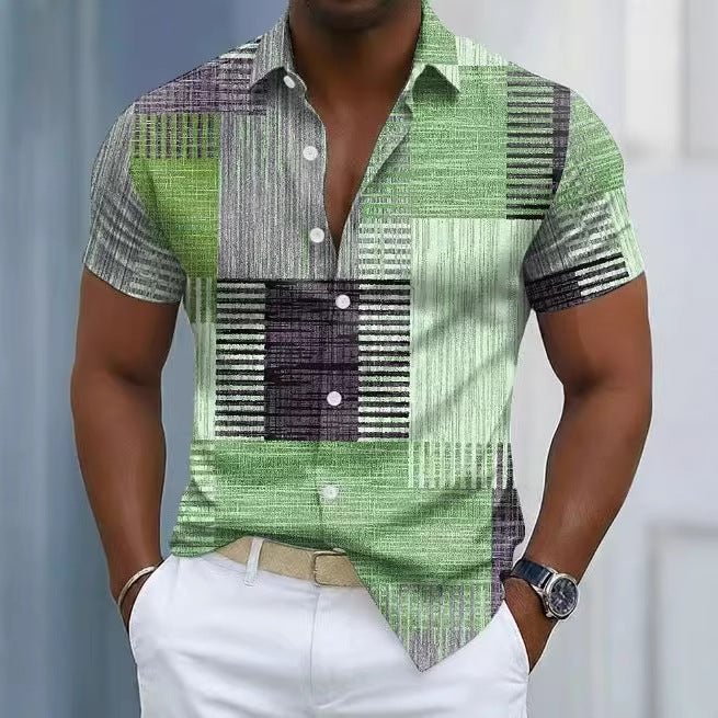 Men's Vintage Color Block Stretch Shirt | 5 Colors