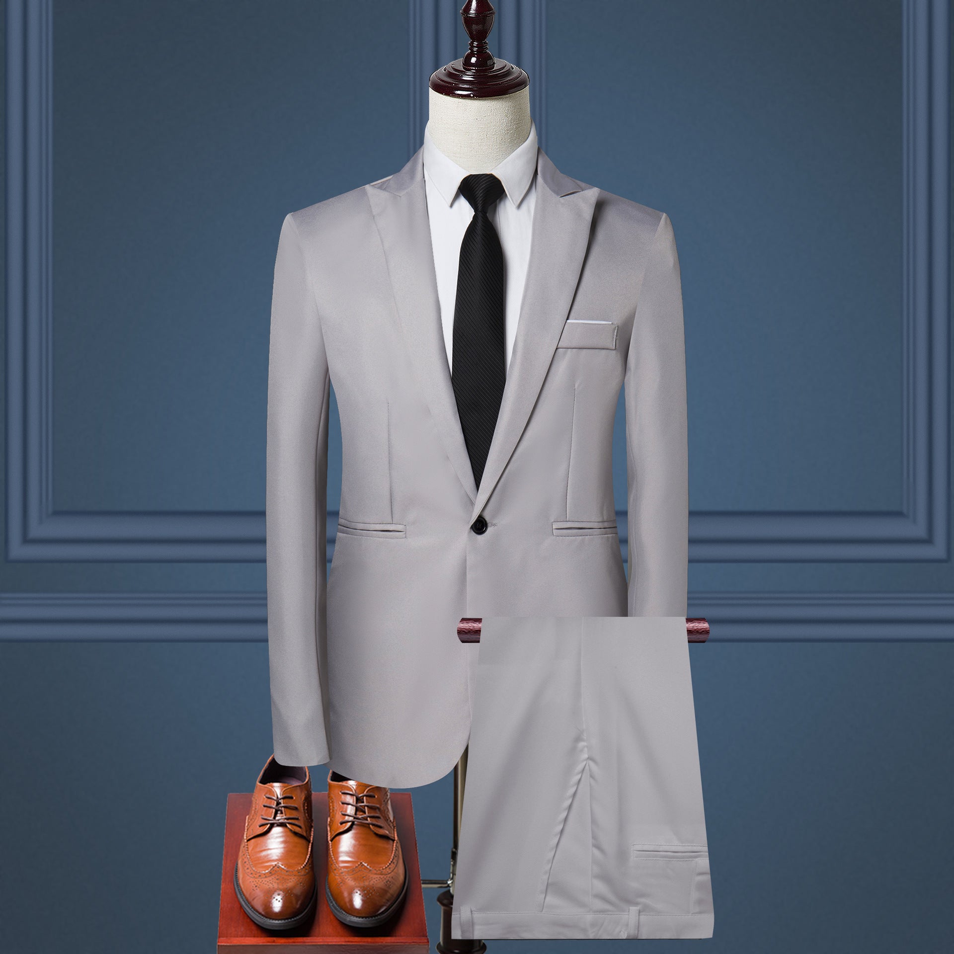 Men's Korean-Style Business Casual Suit – One-Button, 8 Colors