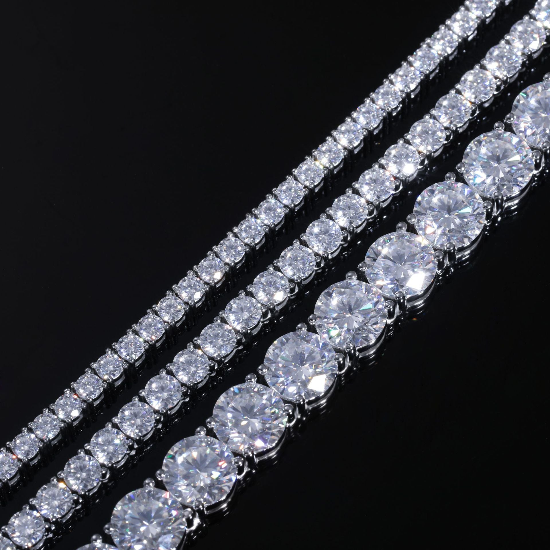 Zircon Tennis Chain Hip Hop Bracelet | Gold & Rose Gold