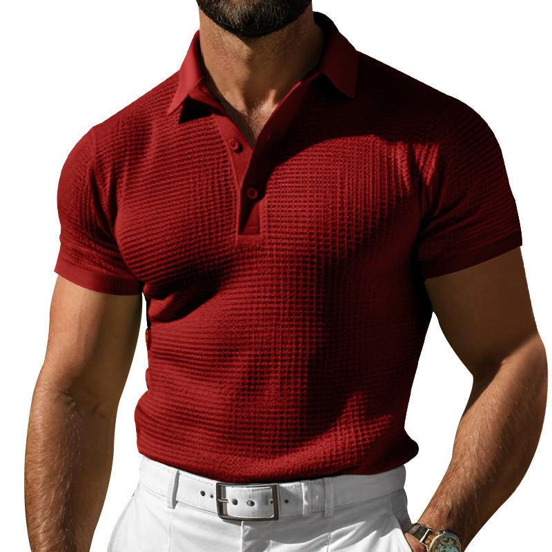 Men's Waffle Texture Polo Shirt | 6 Colors