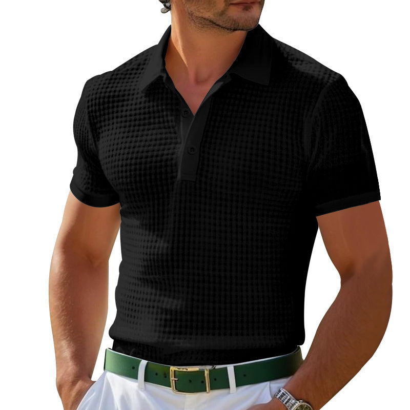 Men's Waffle Texture Polo Shirt | 6 Colors
