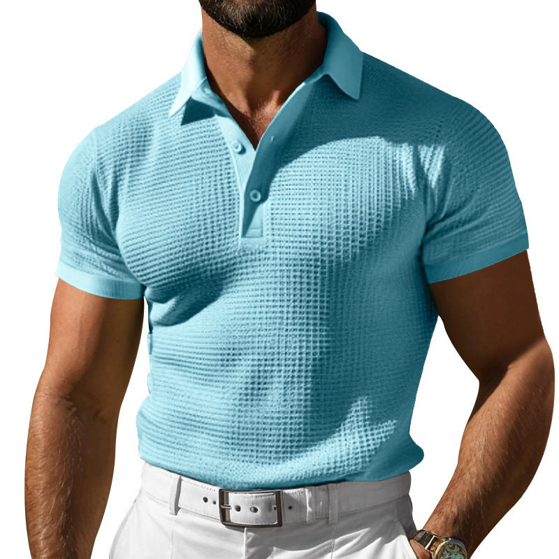 Men's Waffle Texture Polo Shirt | 6 Colors