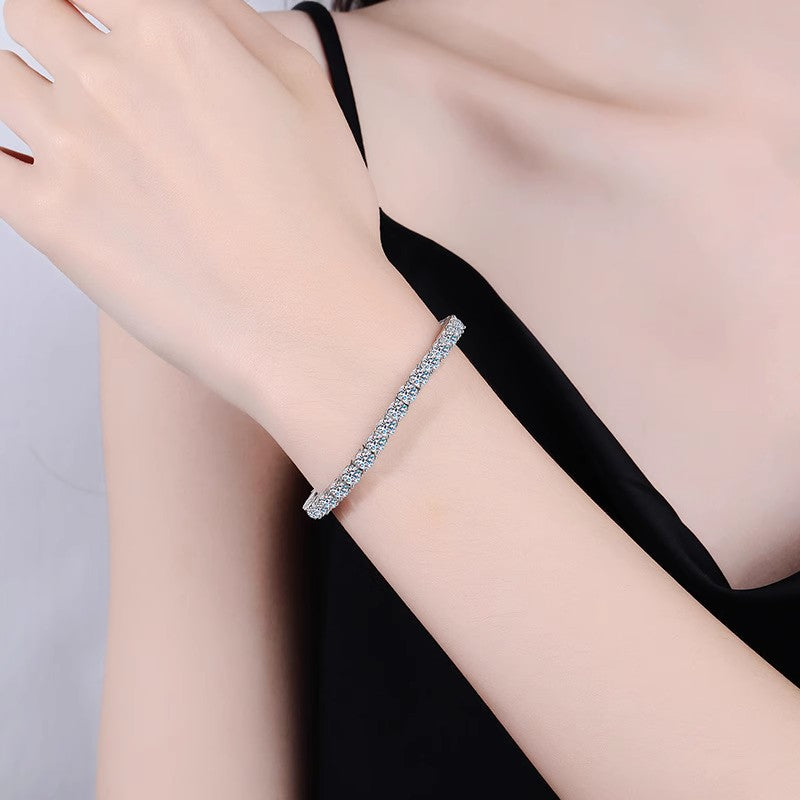 Moissanite Sterling Silver Luxury Bracelet