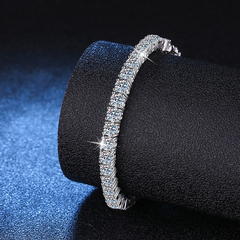 Moissanite Sterling Silver Luxury Bracelet