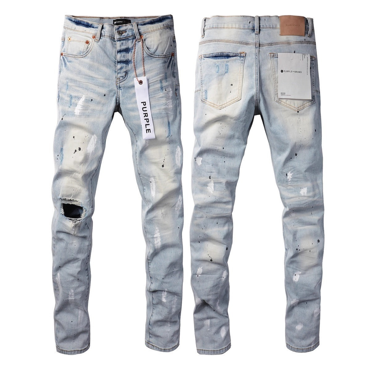 Men's PU Leather Denim Pants | Embroidered Slim Fit SW-K15 S 28