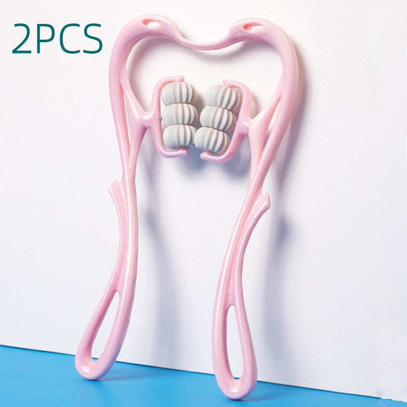 Six-Wheel Manual Neck Massager - Handheld Roller for Muscle Relief