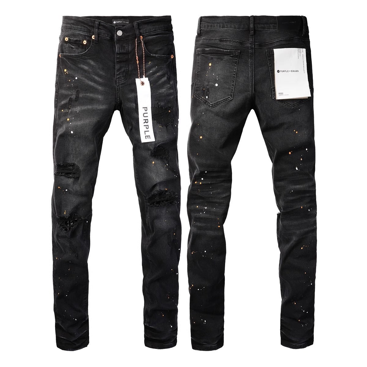 Men's PU Leather Denim Pants | Embroidered Slim Fit SW-K14 L 30?31