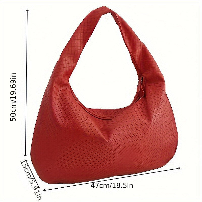Handcrafted Woven Crescent Shoulder Bag