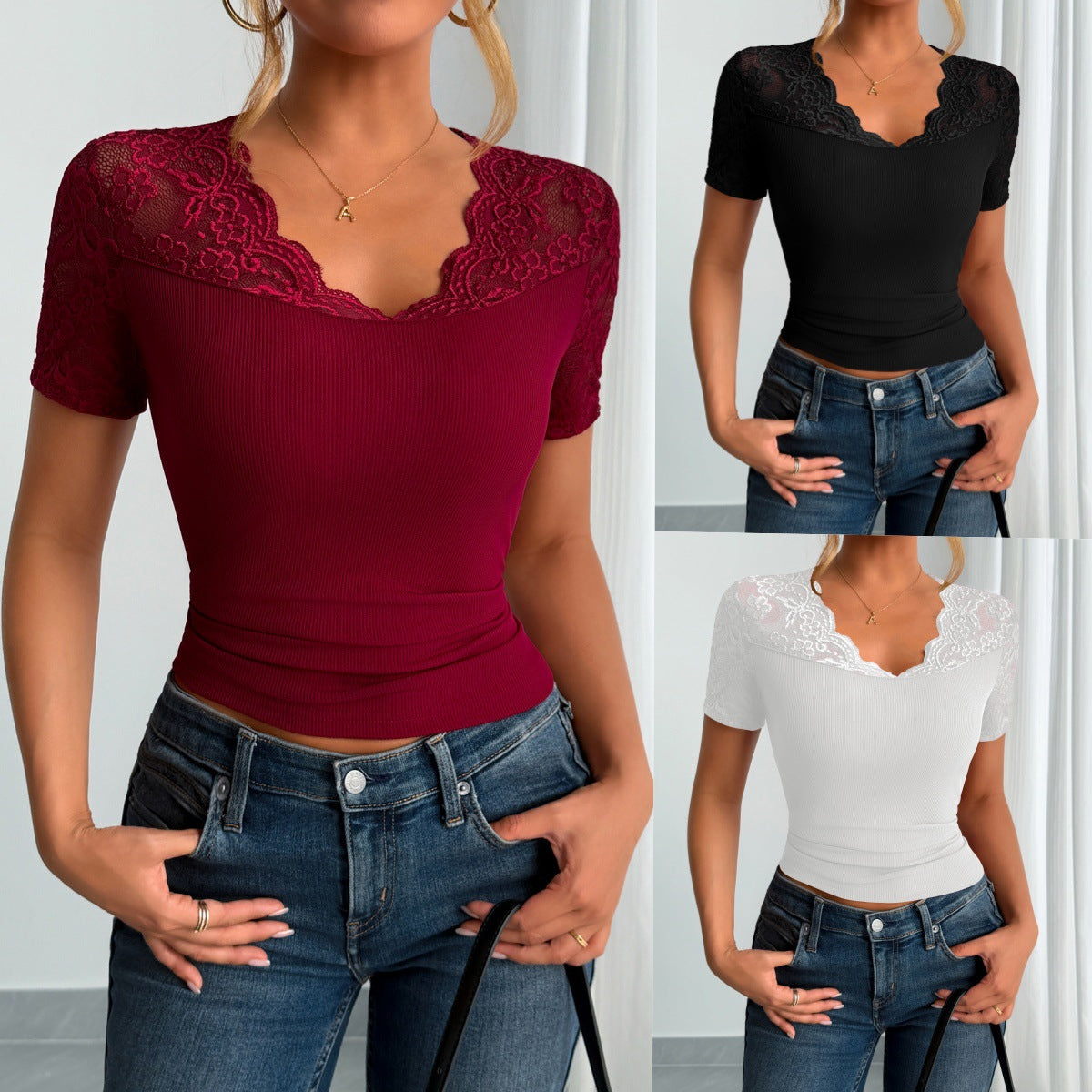 Women's Lace Detail Top