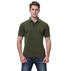 Men's Ribbed Texture Polo Shirt – Stretch Polyester