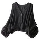 Women's Loose Satin Shirt | V-Neck