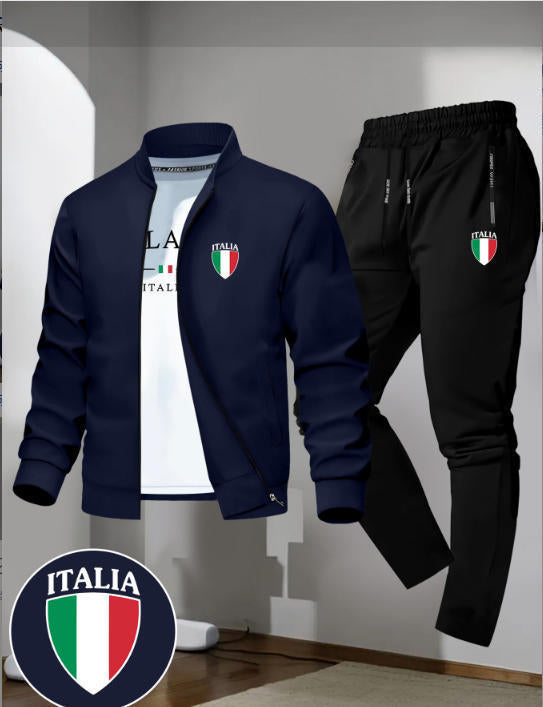 Men's Zipper Jacket and Trousers Set YT62293101 L