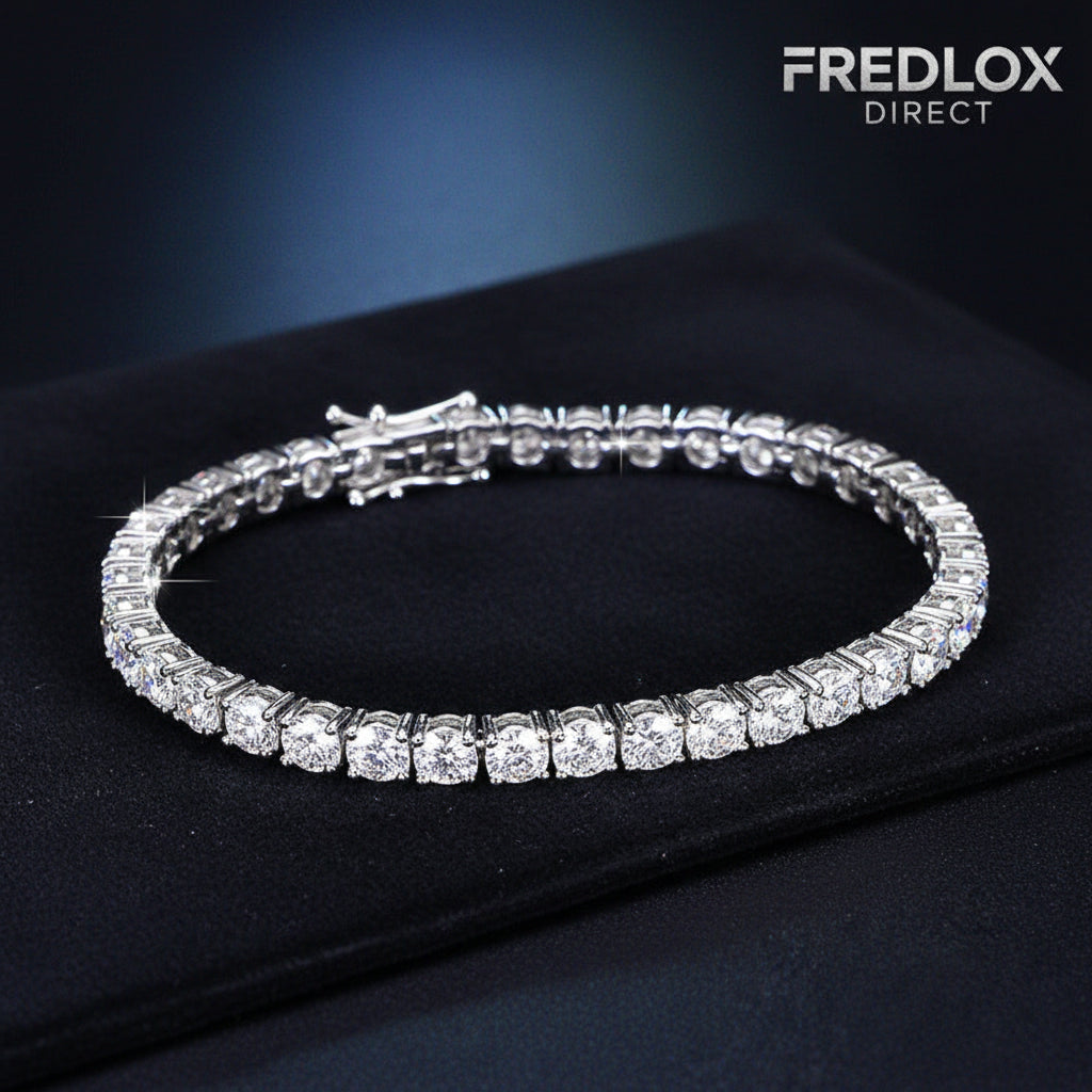 Four Claw Moissanite Diamond Bracelet | White Gold