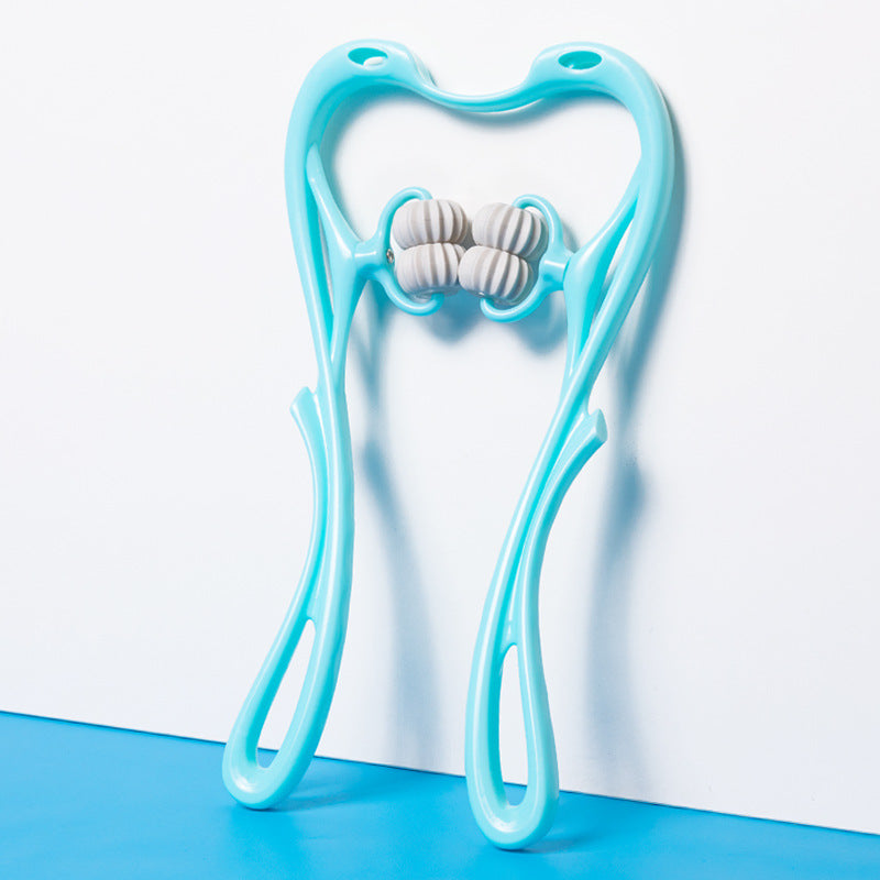 Six-Wheel Manual Neck Massager - Handheld Roller for Muscle Relief